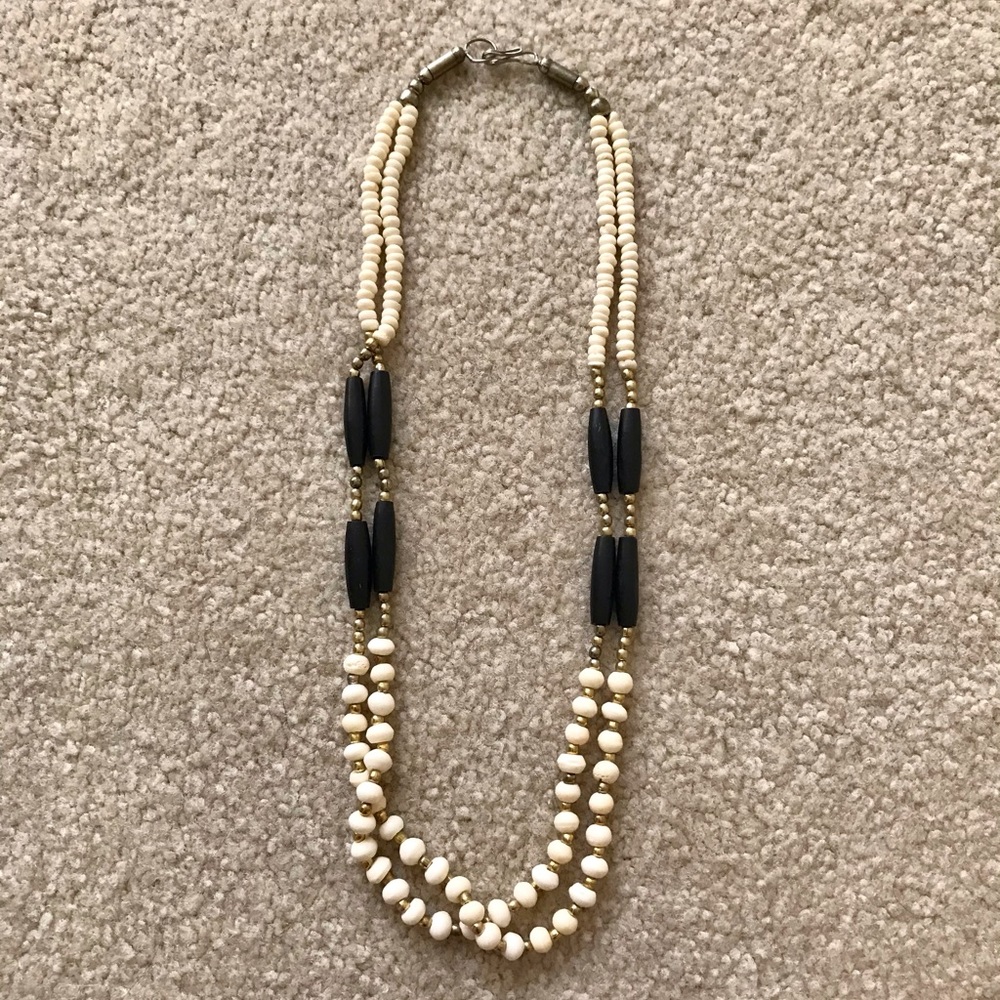 Black, White & Gold Necklace
